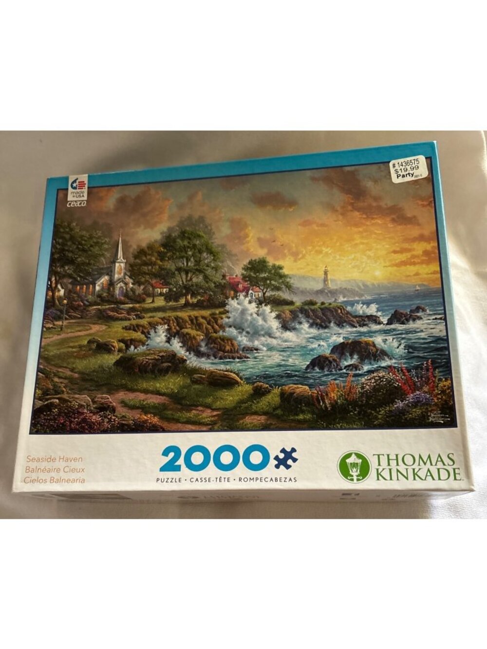 Thomas Kinkade Seaside Haven 2000-Piece Jigsaw Puzzle 38"x26" Ceaco Art Beach